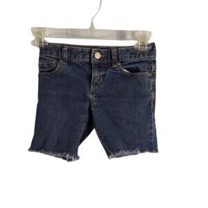 Old Navy Size 8 Shorts Denim Blue Jean Kids Slim Dark Wash Frayed Hem